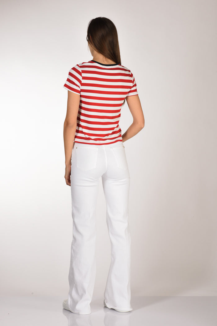 Alessandro Enriquez Tshirt Stampa Bianco/rosso Donna - 5