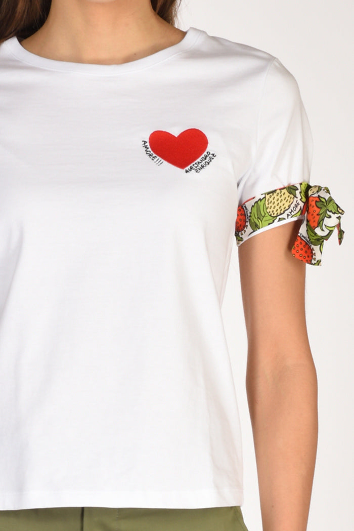 Alessandro Enriquez Tshirt Stampa Bianco/rosso Donna - 3
