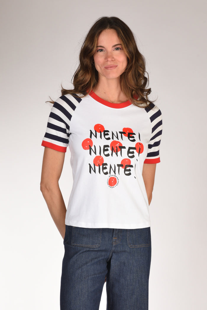 Alessandro Enriquez Tshirt Stampa Bianco/nero/rosso Donna - 1