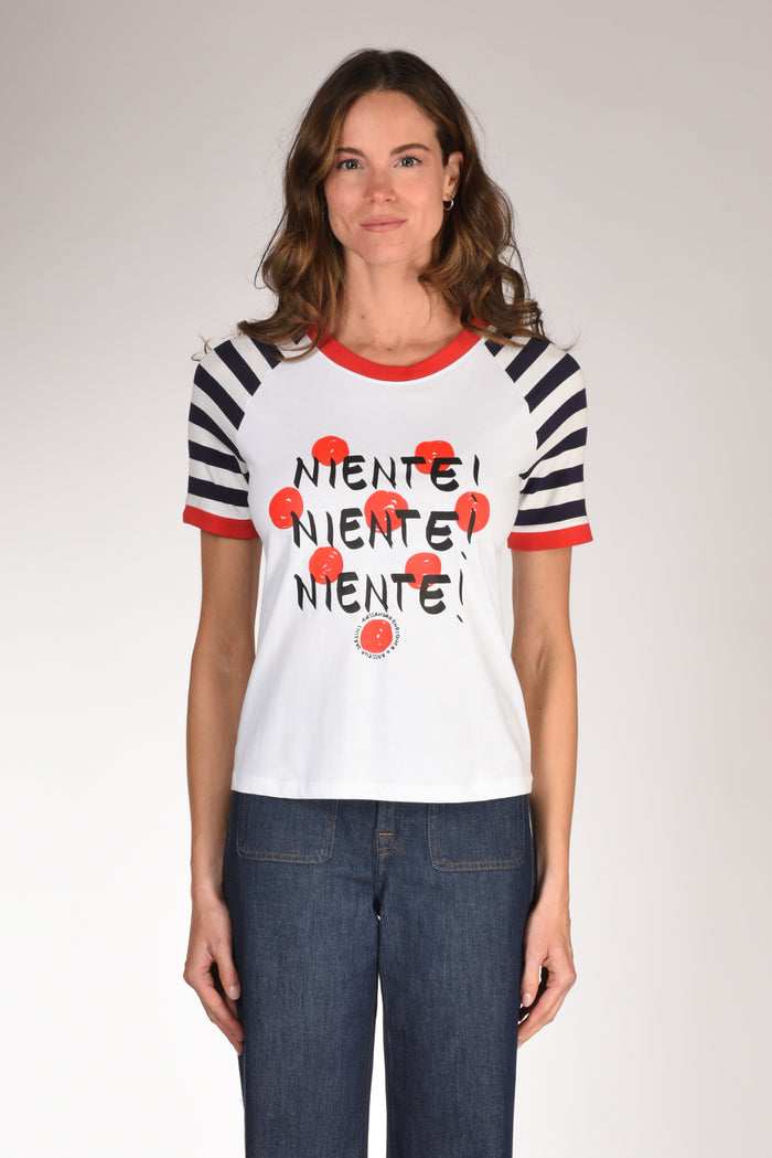 Alessandro Enriquez Tshirt Stampa Bianco/nero/rosso Donna - 2