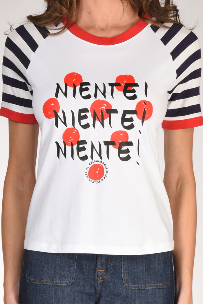 Alessandro Enriquez Tshirt Stampa Bianco/nero/rosso Donna - 3