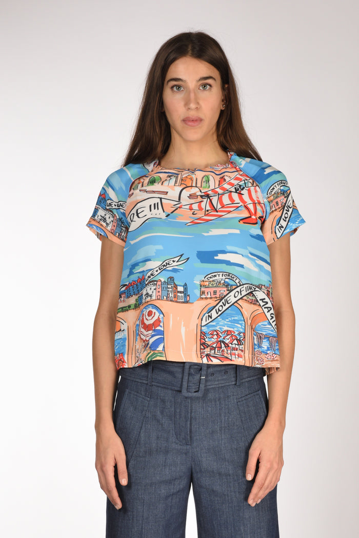 Alessandro Enriquez Camicia Stampa Multicolor Donna - 2