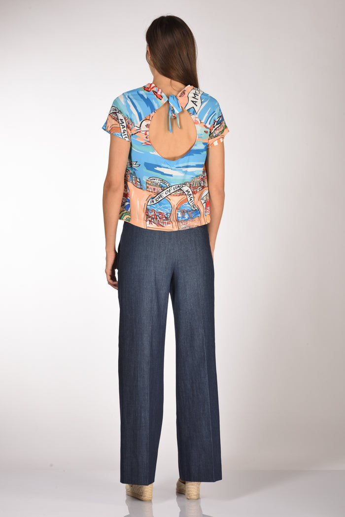 Alessandro Enriquez Camicia Stampa Multicolor Donna - 5