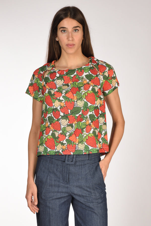 Alessandro Enriquez Camicia Stampa Rosso/verde/bianco Donna