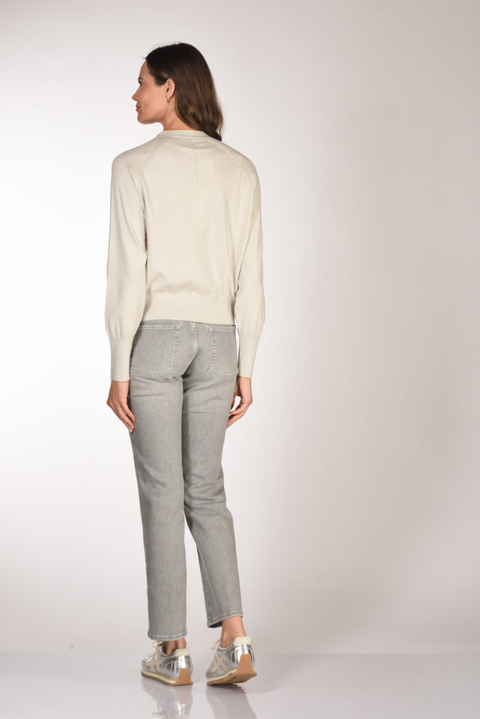 Allude Maglia Cardigan Beige Chiaro Donna - 5