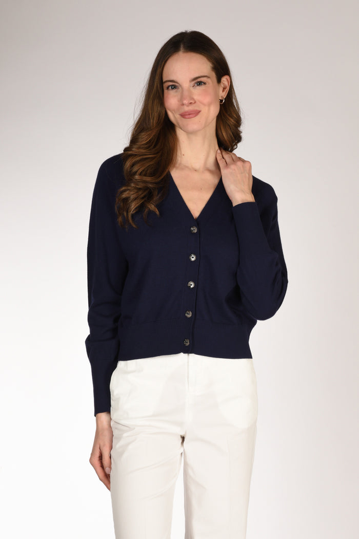 Allude Maglia Cardigan Blu Donna - 1