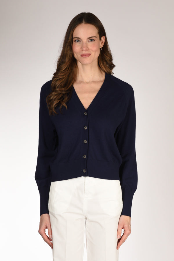 Allude Maglia Cardigan Blu Donna-2