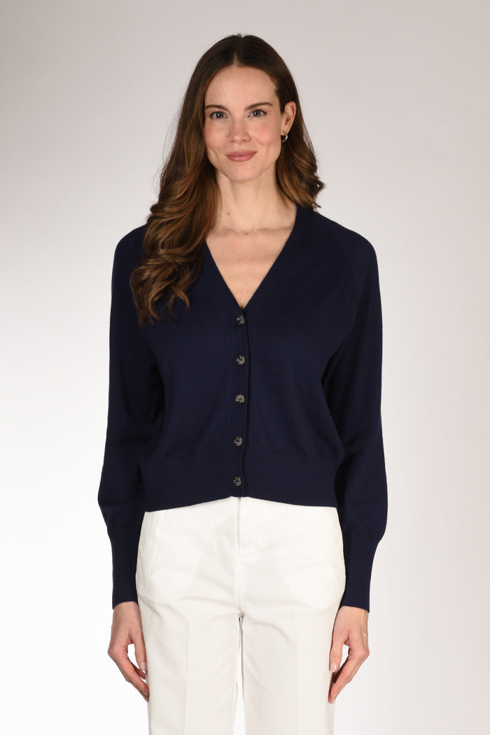 Allude Maglia Cardigan Blu Donna - 2