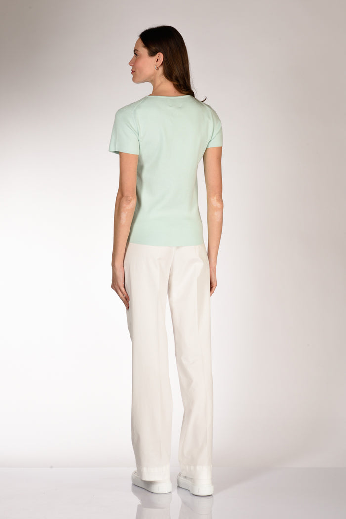 Allude Tshirt Maglia Azzurro Donna - 5