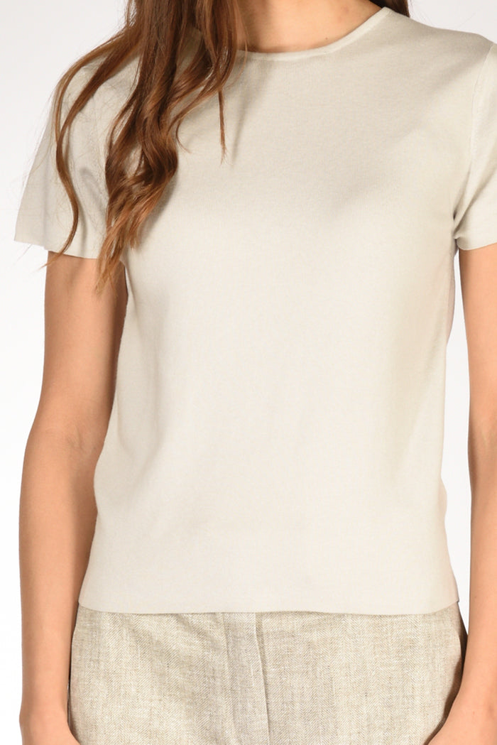 Allude Tshirt Maglia Beige Chiaro Donna - 3