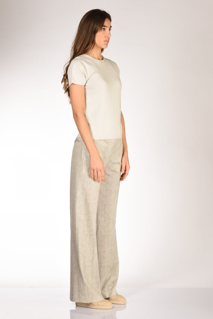 Allude Tshirt Maglia Beige Chiaro Donna - 4