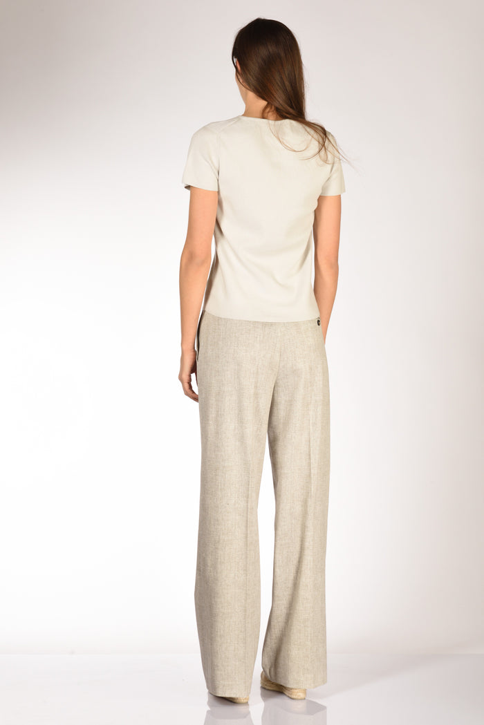 Allude Tshirt Maglia Beige Chiaro Donna - 5