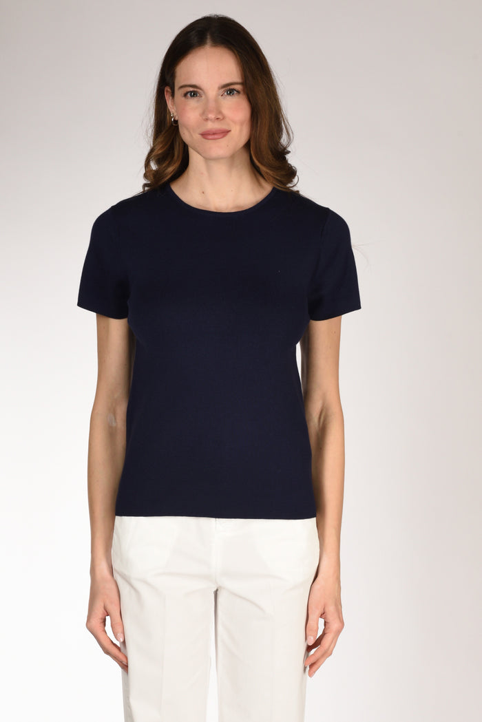 Allude Tshirt Maglia Blu Donna - 2