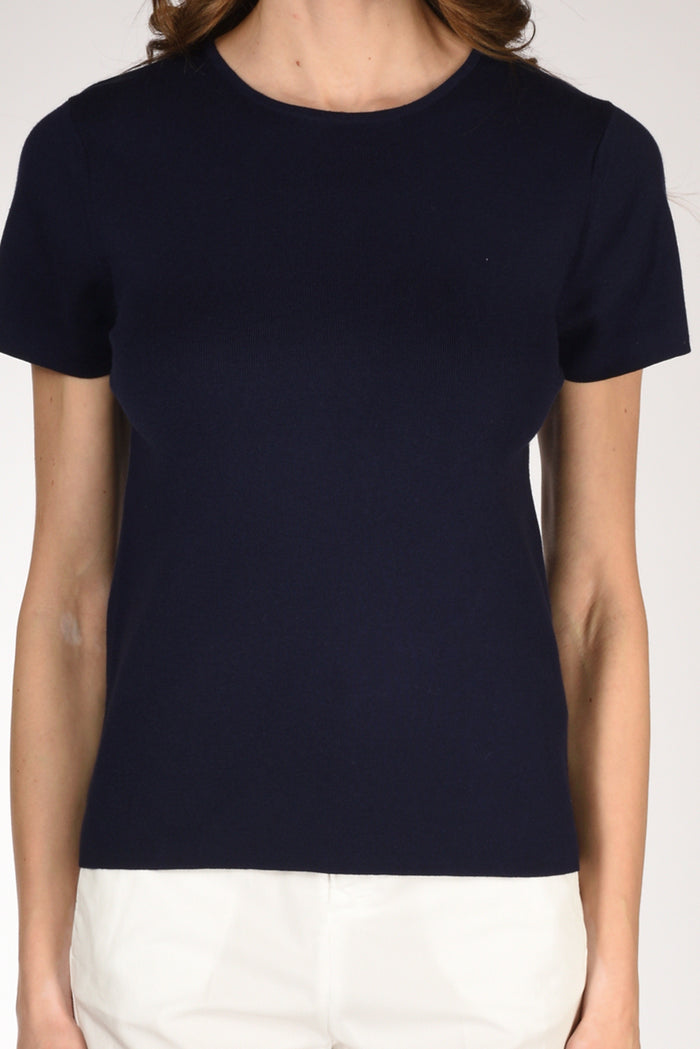 Allude Tshirt Maglia Blu Donna - 3