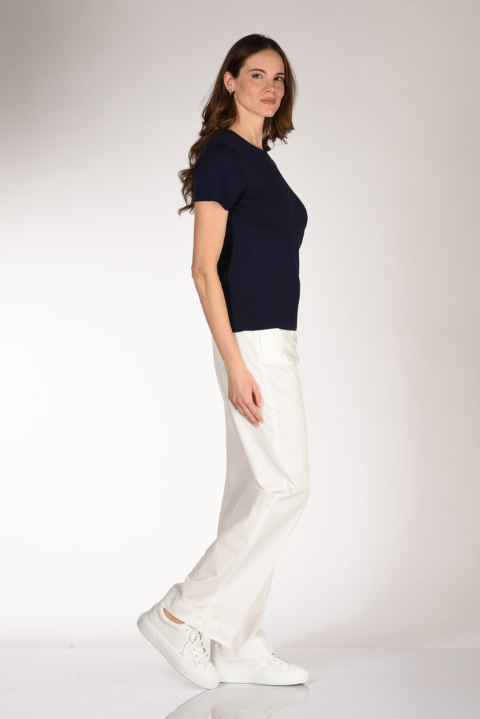 Allude Tshirt Maglia Blu Donna - 4