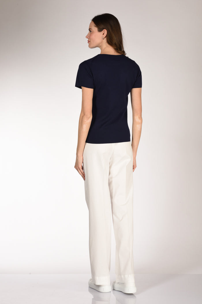 Allude Tshirt Maglia Blu Donna - 5