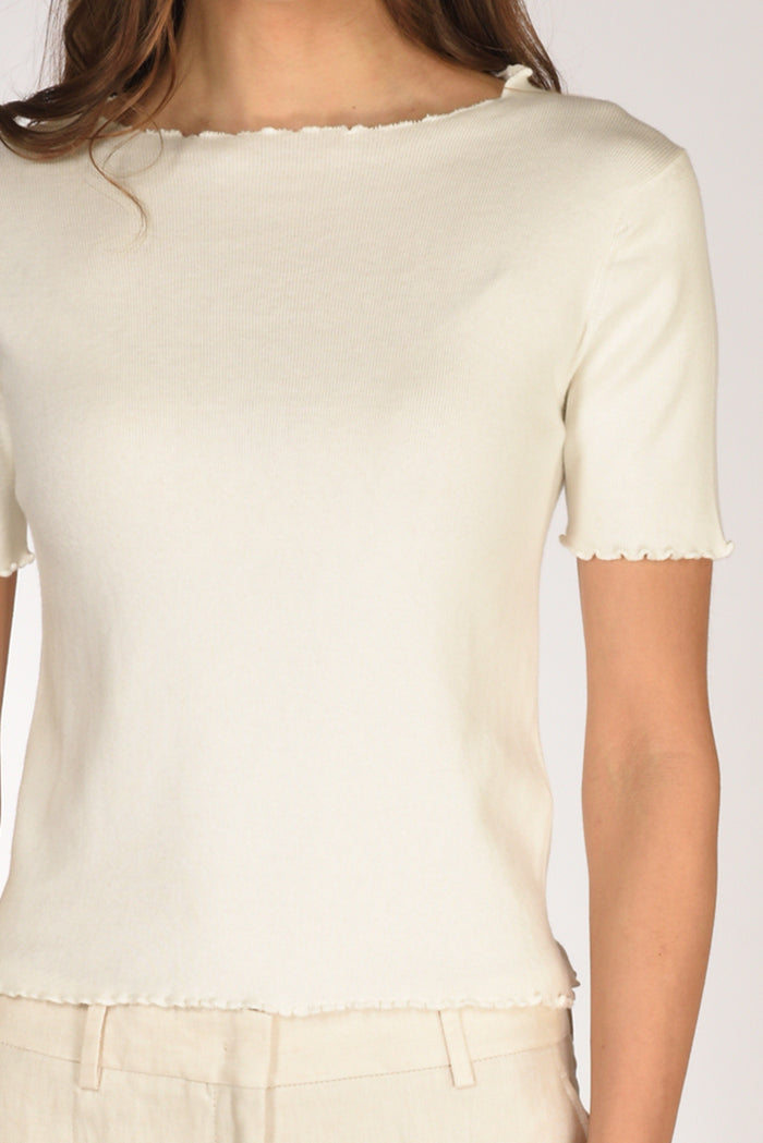Allude Tshirt Maglia Bianco Donna - 3