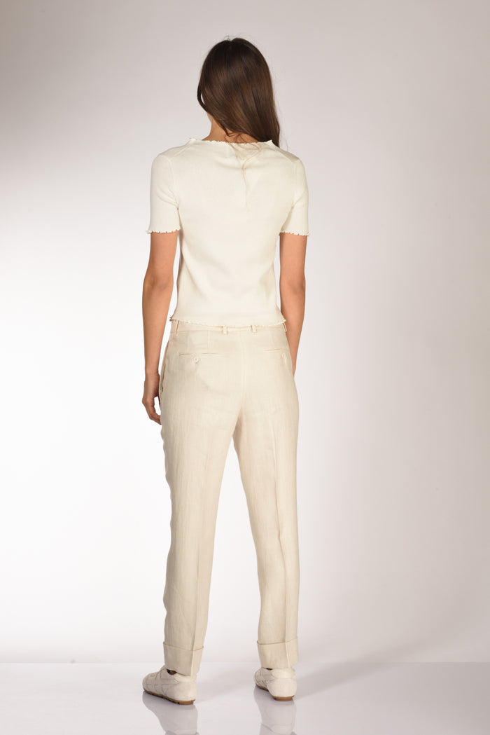 Allude Tshirt Maglia Bianco Donna - 5