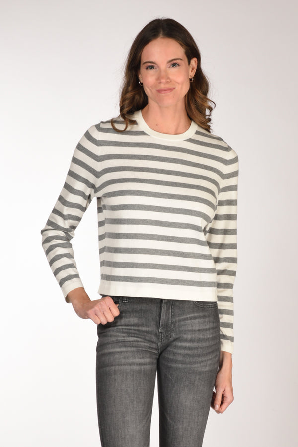 Allude Maglia Rigata Grigio/bianco Donna