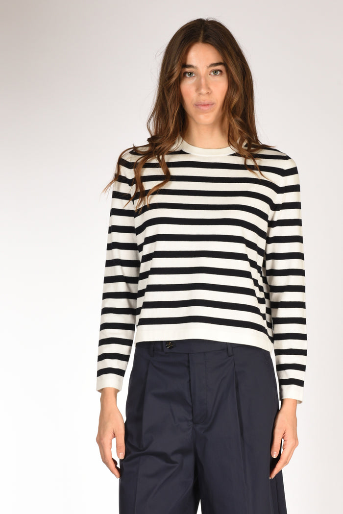 Allude Maglia Rigata Blu/bianco Donna - 1