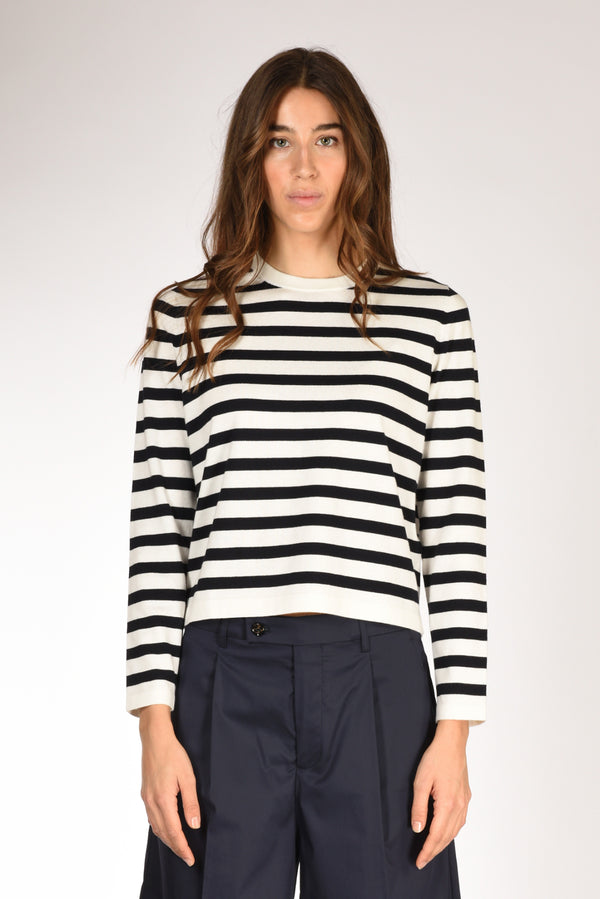 Allude Maglia Rigata Blu/bianco Donna-2