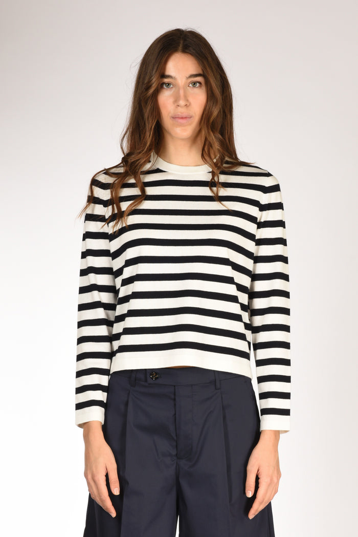 Allude Maglia Rigata Blu/bianco Donna - 2