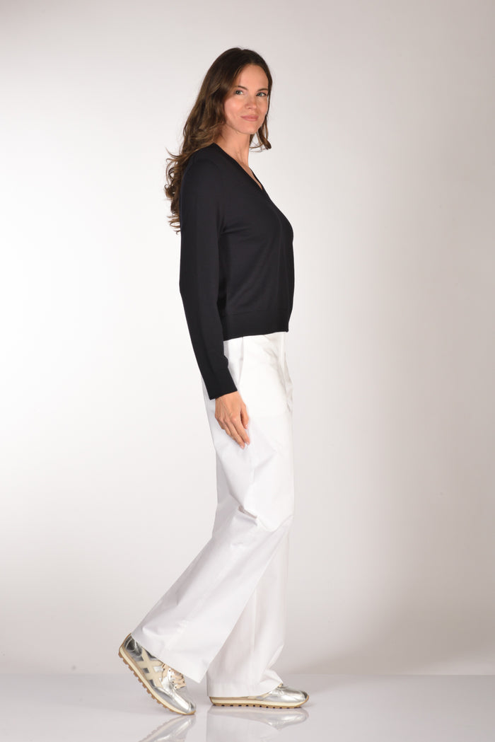 Allude Maglia V Blu Donna - 4