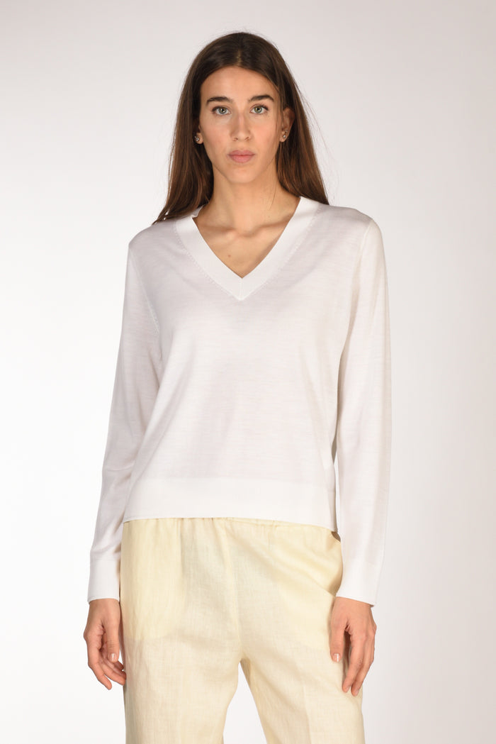 Allude Maglia V Bianco Donna - 1