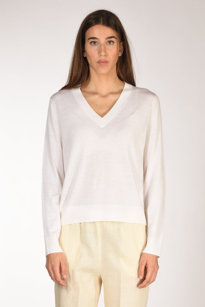 Allude Maglia V Bianco Donna - 2