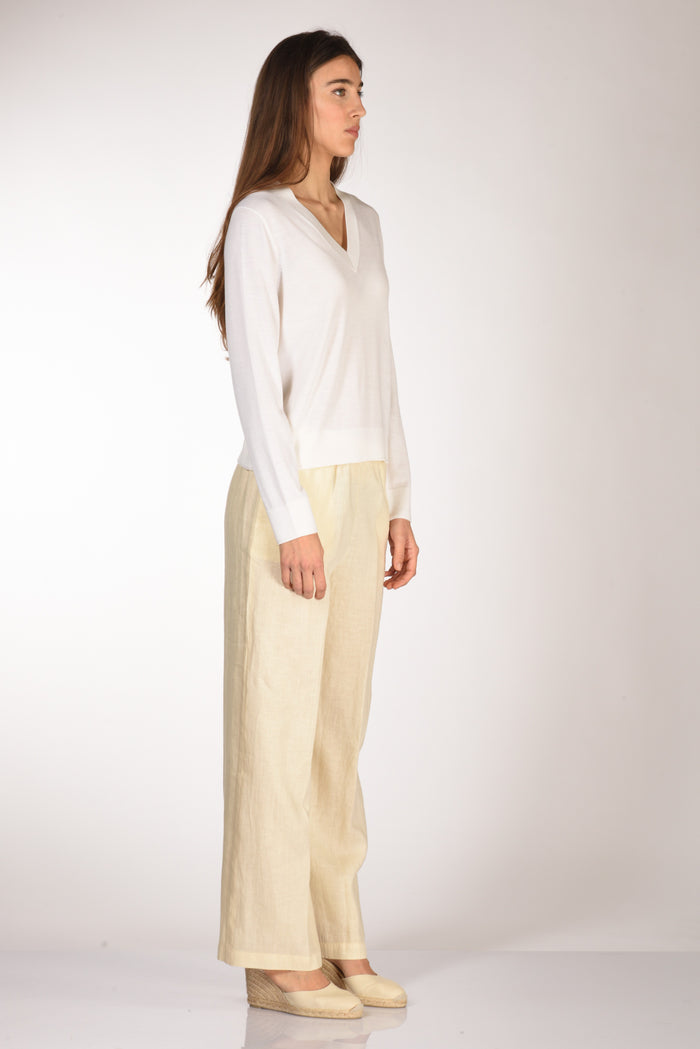 Allude Maglia V Bianco Donna - 4