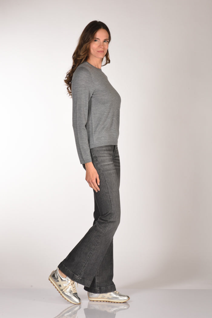 Allude Maglia Girocollo Grigio Donna - 4