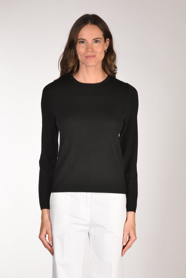 Allude Maglia Girocollo Nero Donna-2