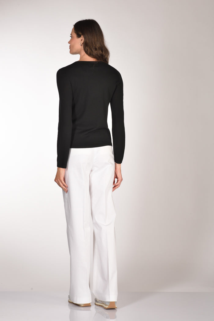 Allude Maglia Girocollo Nero Donna - 5