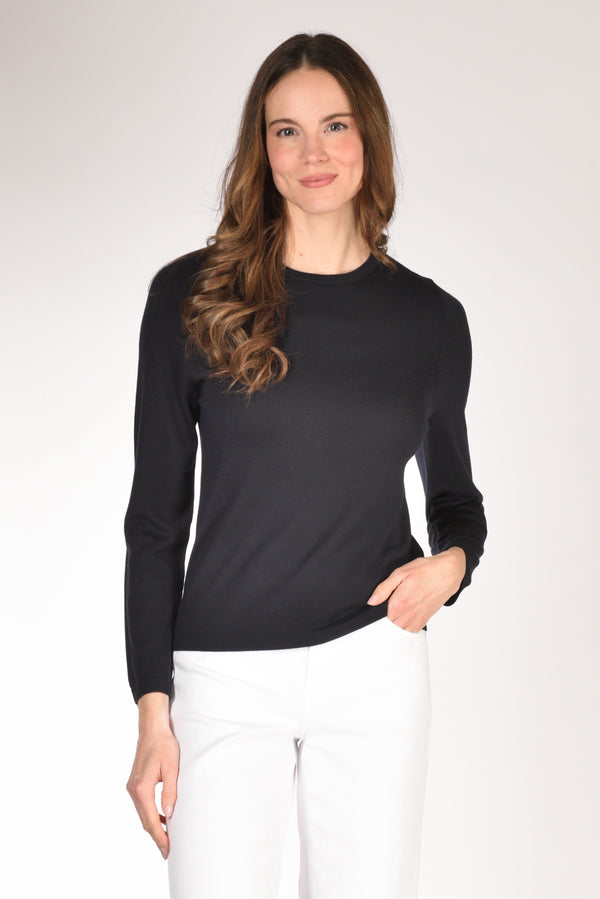 Allude Maglia Girocollo Blu Donna