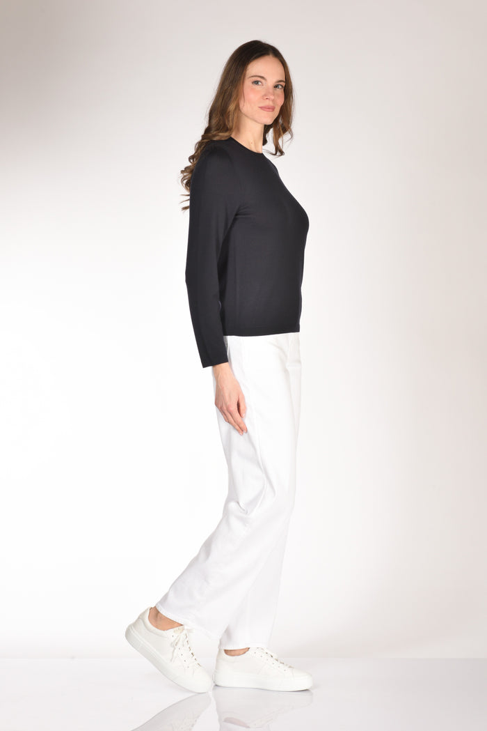 Allude Maglia Girocollo Blu Donna - 4