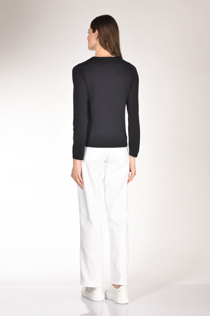 Allude Maglia Girocollo Blu Donna - 5