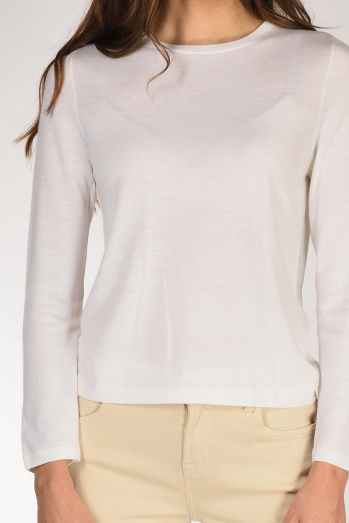 Allude Maglia Girocollo Bianco Donna - 3