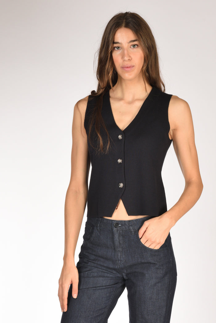 Allude Maglia Gilet Blu Donna - 1