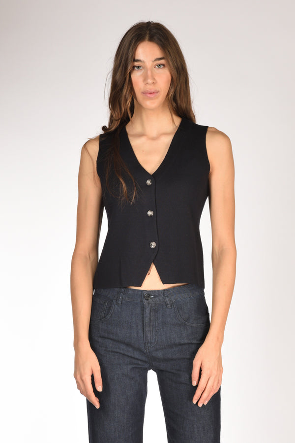 Allude Maglia Gilet Blu Donna-2