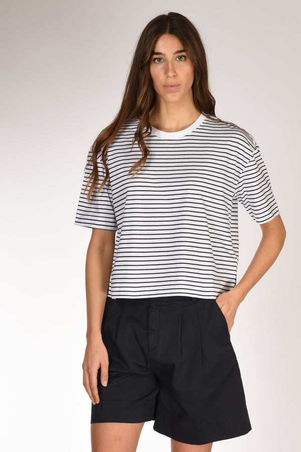 Allude Maglia Rigata Bianco/blu Donna