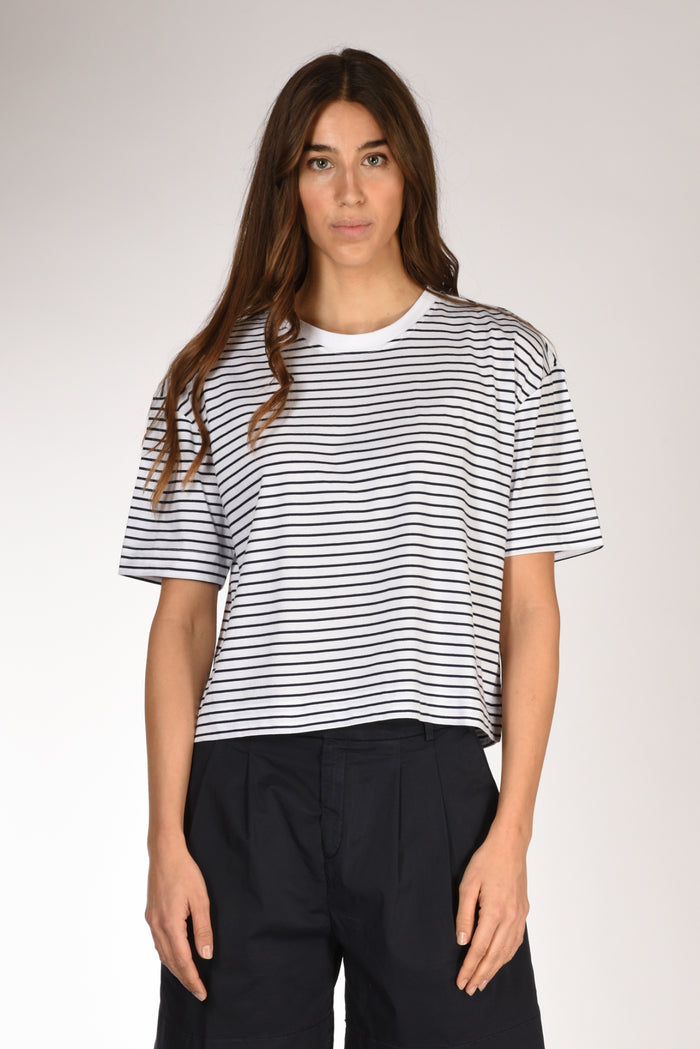 Allude Maglia Rigata Bianco/blu Donna - 2