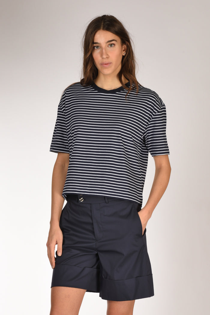 Allude Maglia Rigata Blu/bianco Donna - 1