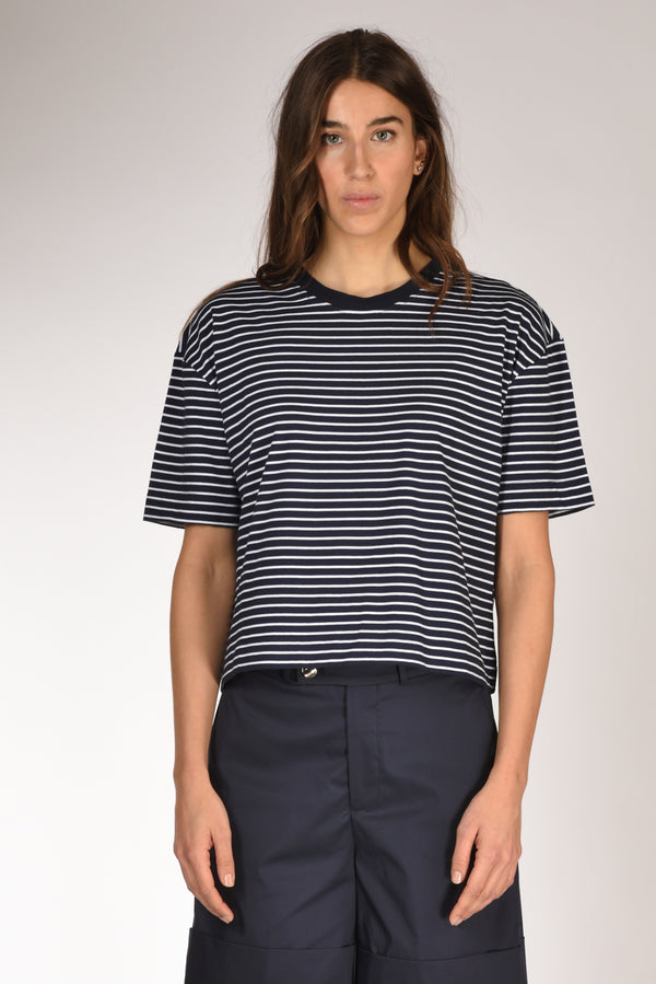 Allude Maglia Rigata Blu/bianco Donna-2