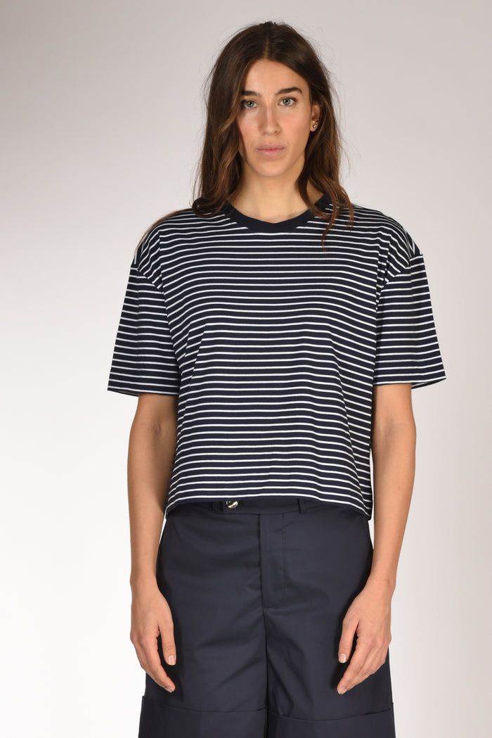 Allude Maglia Rigata Blu/bianco Donna - 2