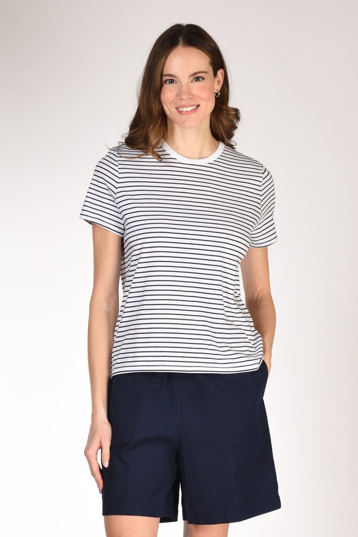 Allude Tshirt Maglia Bianco/blu Donna - 1