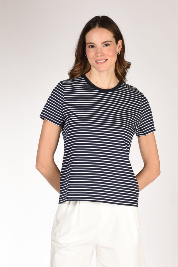 Allude Tshirt Maglia Blu/bianco Donna