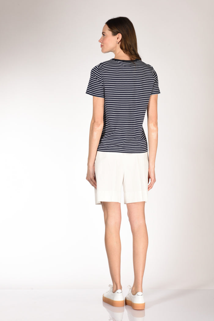 Allude Tshirt Maglia Blu/bianco Donna - 5