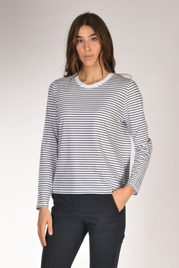 Allude Maglia Rigata Bianco/blu Donna
