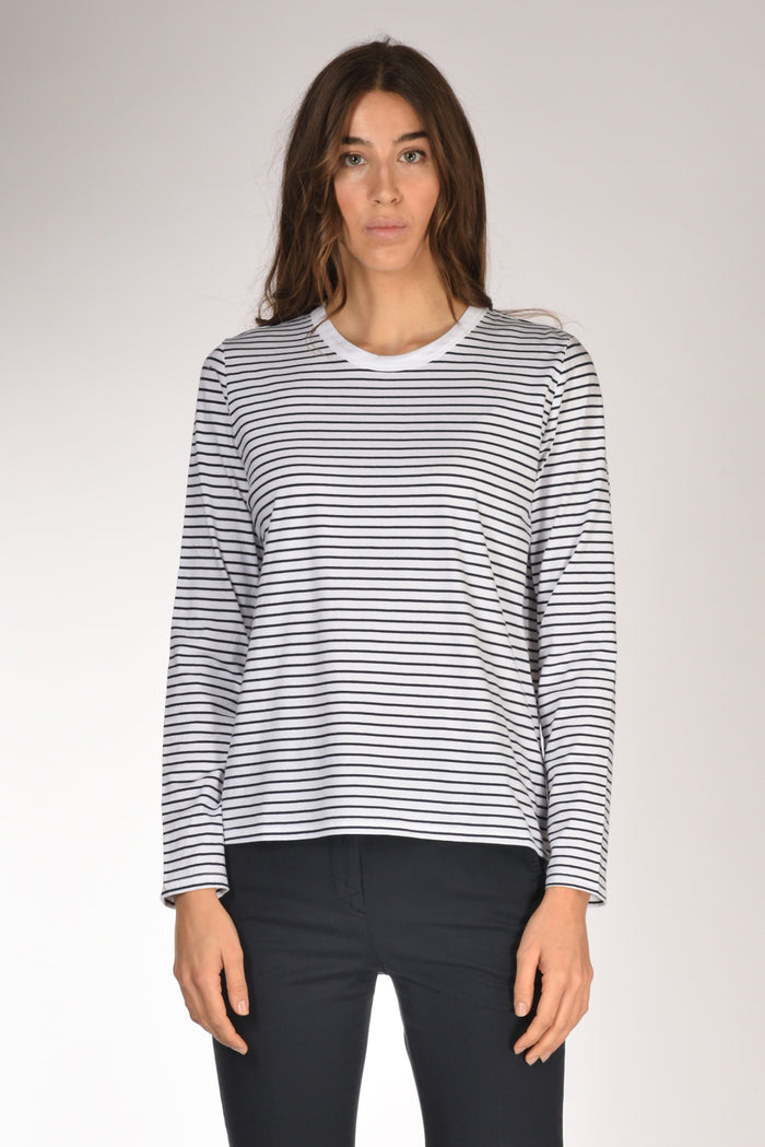 Allude Maglia Rigata Bianco/blu Donna - 2