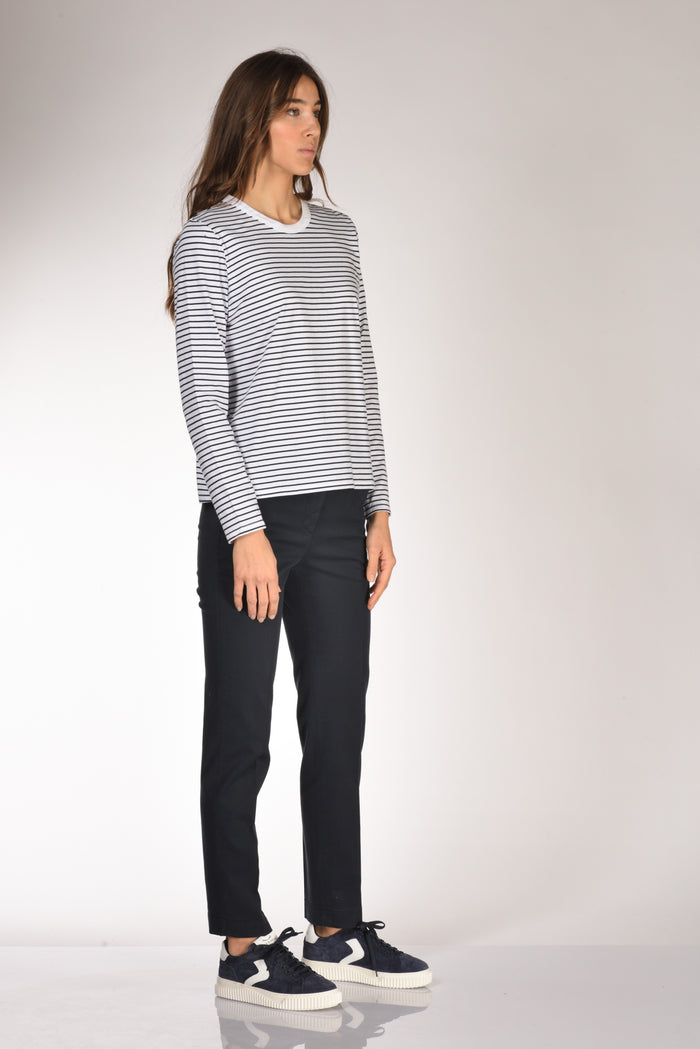 Allude Maglia Rigata Bianco/blu Donna - 4